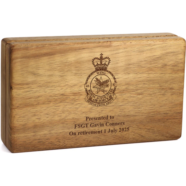 No 42 Wing (42WG) Tasmanian Blackwood Medal Display Box