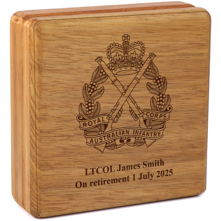 Royal Australian Infantry (RAinf) Tasmanian Blackwood Heritage Box