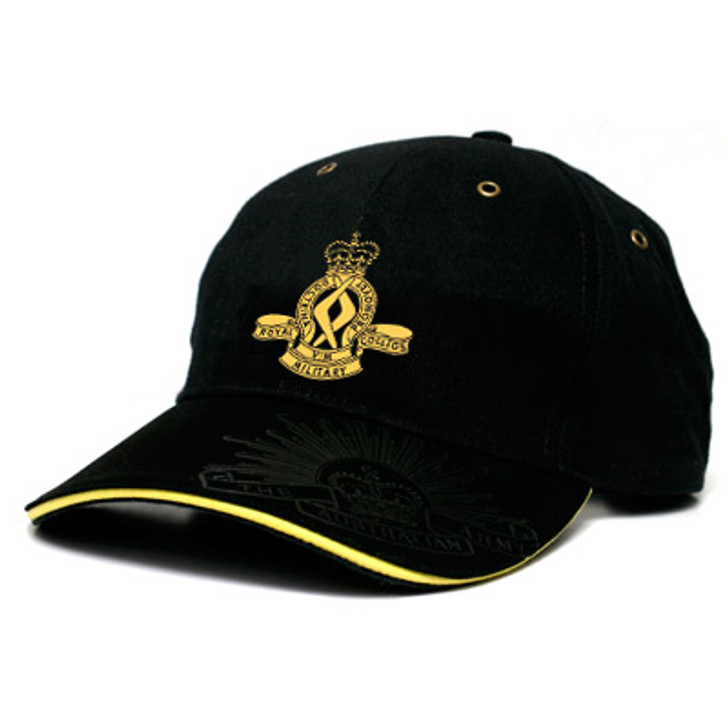 RMC Black Cap This Royal Military College Corps of Staff Cadets (RMC) cap is both stylish and practical with its cool looks. Buy now from the military specialists. This quality heavy brushed cotton cap has the RMC