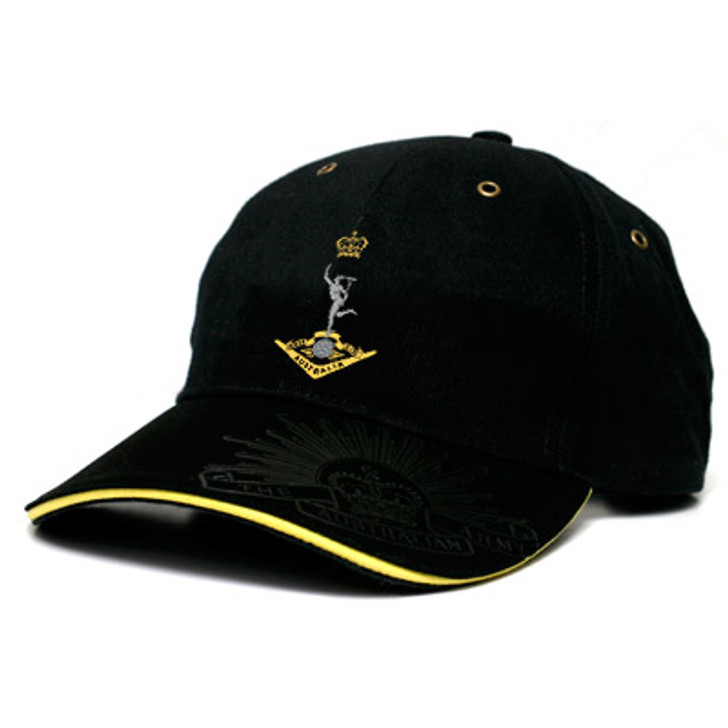 RASigs Black Cap This Royal Australian Corps of Signals (RASigs) cap is both stylish and practical with its cool looks. Buy now from the military specialists. This quality heavy brushed cotton cap has the RASigs crest