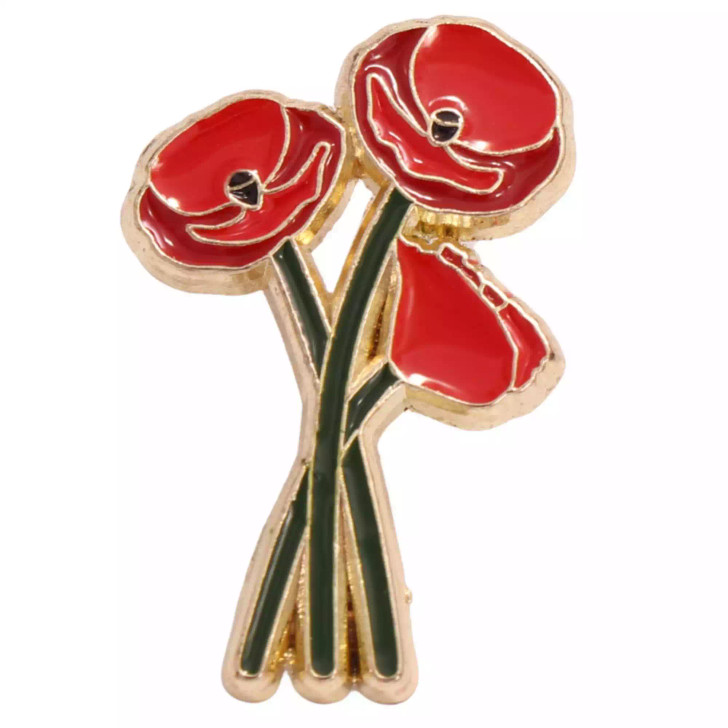 3 Stem Poppy Badge on Card 3 Stem Poppy Badge on Card