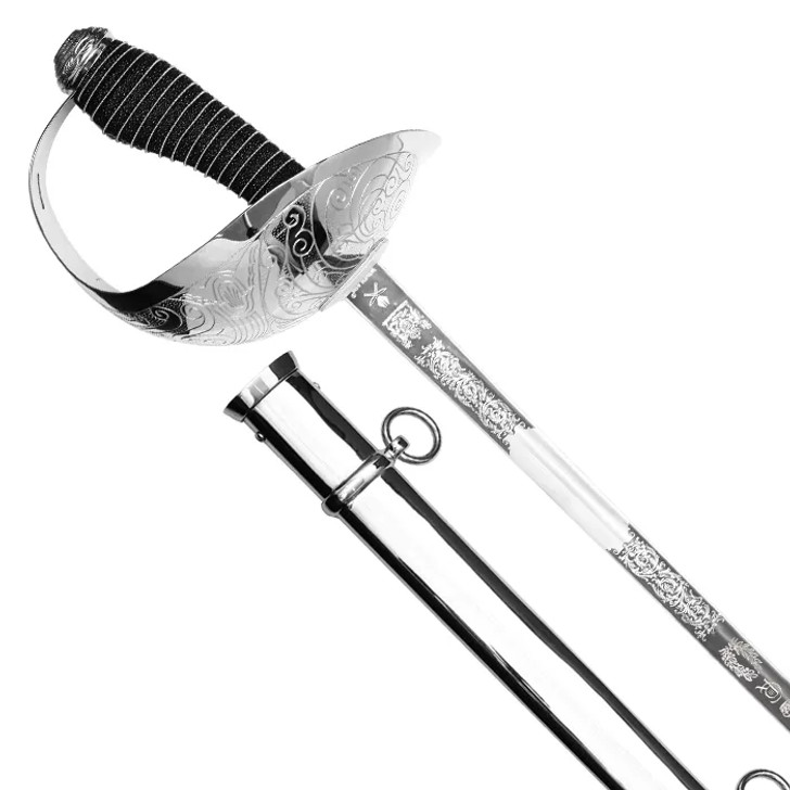 Windlass Cavalry Sword with Nickel Plated Scabbard - Stainless Steel (Kings Cypher)