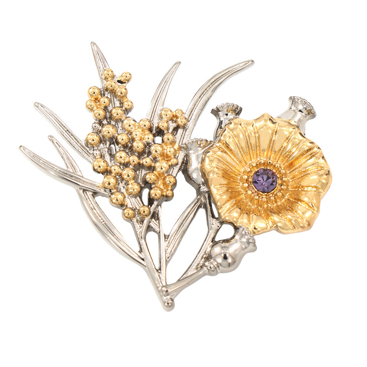 Nature of Remembrance Poppy and Golden Wattle Limited-Edition Brooch