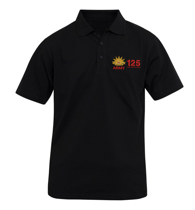 Army - 125 Years For Our Nation Polo Shirt - Black