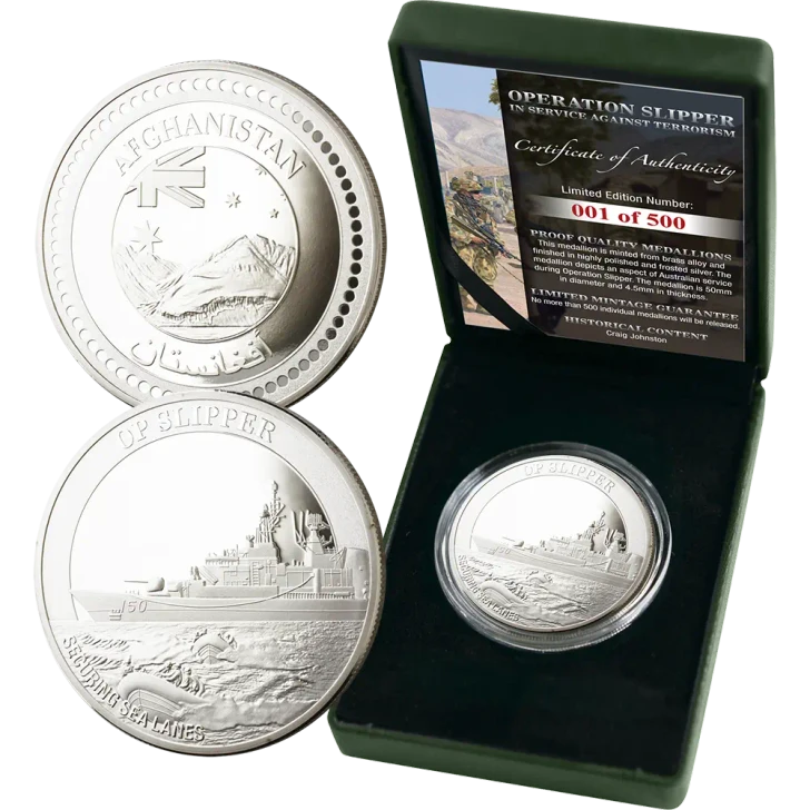 BrandNet Archive Edition | Afghanistan Securing Sea Lanes Ltd 50mm Medallion In Case