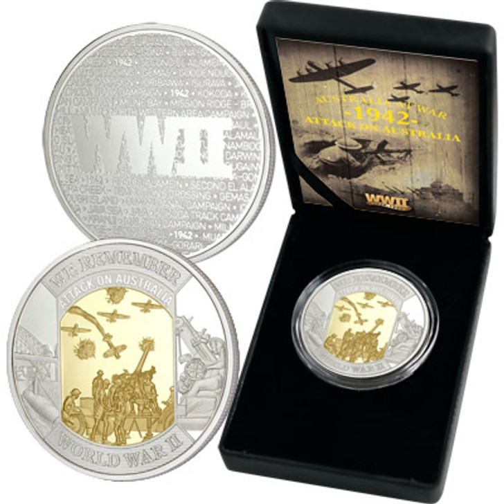 Australia Under Attack Ltd Ed Medallion Australia Under Attack Ltd Ed Medallion This extraordinary proof-quality limited edition medallion remembers the attacks which gave rise to fears of a Japanese invasion of Australia during the Second World War. Between February 1942 and Nov