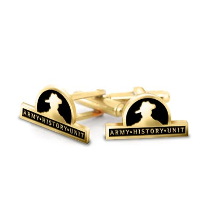 Army History Unit Cuff Links Army History Unit Cuff Links Army History Unit 20mm full colour enamel cuff links. Order now from the military specialists. Displayed on a presentation card. These beautiful gold plated cuff links are the perfect accessory for wo
