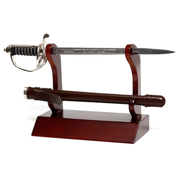 Sword Display Stand Miniature Sword Display Stand Miniature This quality sword stand is perfect for displaying you sword when it is not in use, can be used both standing on a shelf or mounted on the wall, order now from the military specialists. Has room to st