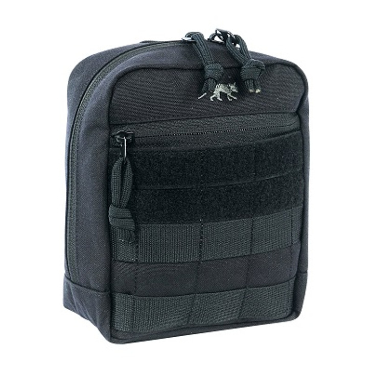 TT Tac Pouch 6  (black) Tasmanian Tiger Tac Pouch 6 Black Universal accessory pouch for personal equipment, first aid, and electronic devices. Flat mesh pockets inside; Internal hanging pocket; D-Rings; Elastic loops; Port for antenna; MOLLE system; Needs th