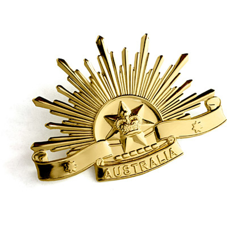 Rising Sun Hat Badge 1969 Edition 6th Rising Sun Hat Badge 1969 Edition 6th This high quality replica of The sixth Australian Army Rising Sun Hat Badge from the military specialists. The sixth Rising Sun Hat Badge is from 1969 was modified to incorporate the Federation Star a