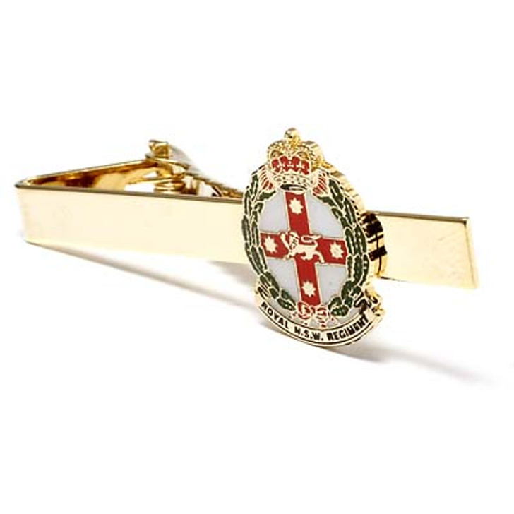 RNSWR Tie Bar RNSWR Tie Bar Royal New South Wales Regiment (RNSWR) 20mm full colour enamel tie bar. Order now from the military specialists. This beautiful gold plated tie bar looks great on both work and formal wear.