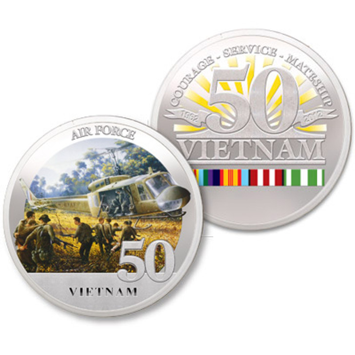 Air Force Vietnam 50th Ltd Edition Medallion The stunning Air Force Vietnam 50th Ltd Edition Medallion, order now from the military specialists. This Limited Edition proof quality medallion minted from brass alloy and finished in highly polished