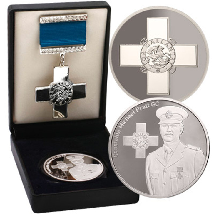 In the Service of Others Michael Pratt GC  Medallion The Unique Michael Pratt GC Limited Edition Proof Medallion from the Military Shop, is a special gift for anyone interested in military history.Michael Pratt, GC Medallion is part of an Inspirational