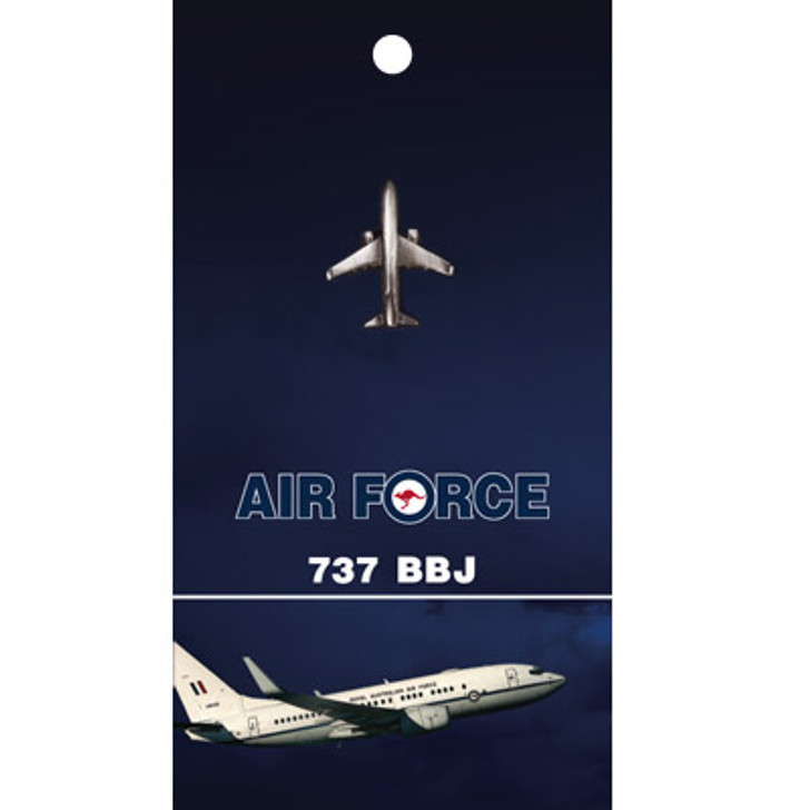 737 BBJ Lapel Pin On Card Get the quality 737 BBJ Lapel Pin On Card today, order now from the military specialists. This 25mm nickel-plated lapel pin is a masterful 3D lapel pin, with a butterfly clasp on the back and comes on