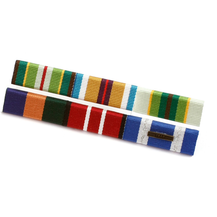 Ribbon Bar 6  (3-3) Female and Navy Ribbon Bar 6  (3-3) Female and Navy Quality ribbon bar 6 (3-3) Female and Navy ready to wear with clutch pins on the back, order now from the military specialists. All Ribbon Bars are made to customer specifications, any additional item