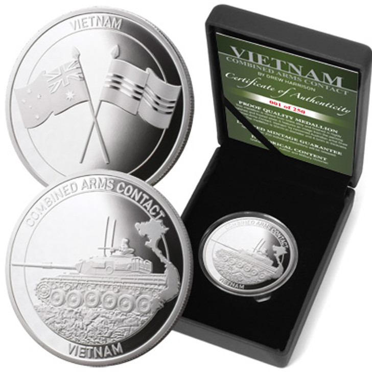 Ltd Ed Medallion CAC-Centurion in the Fight The stunning Vietnam 1969 Combined Arms Contact Limited Edition Medallion-Centurion in the Fight from the military specialists. The Vietnam 2013 Proof Medallions are ideal for collectors or for those