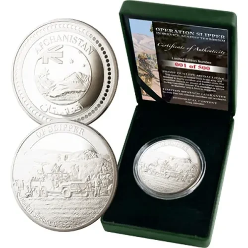 Afghanistan Desert Special Ops Ltd Medallion 50mm In Case