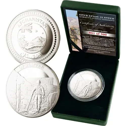 Afghanistan IED Clearance Ltd Medallion 50mm In Case
