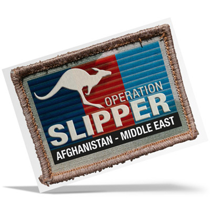 Operation Slipper Bumper Sticker Operation Slipper Bumper Sticker order now from the military specialists. Show your pride.  Durable stickers for cars, boats, windows and books. Actual size 154x112mm. A sticker with a special signifi