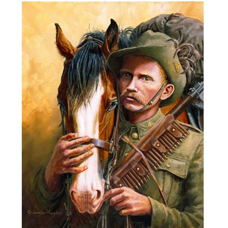 My Blaze Canvas Print 60 X 41.6 My Blaze Canvas Print 60 X 41.6 Depicted is Corporal William Greer with his horse Blaze. In 1901,William Greer at 21 years of age, signed up to join the First Battalion Australian Commonwealth Horse, to serve in the Boer War in Sout