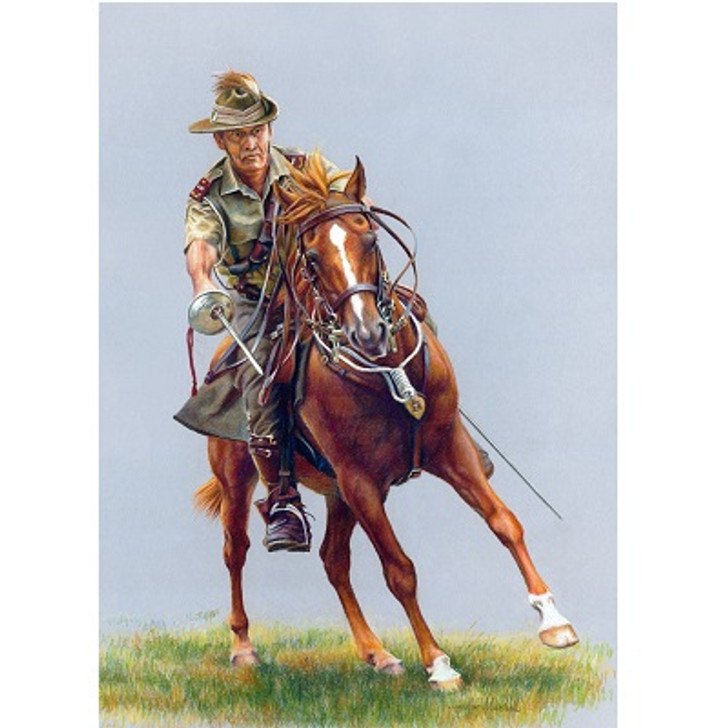 Honouring His Heritage Print 30 x 20.9 Honouring His Heritage Print 30 x 20.9 Part of the Australian Light Horse paintings, find the print for Honouring His Heritage. This stunning painting was created by Military Equestrian artists Ron and Jennifer Marshall, famous for the aut