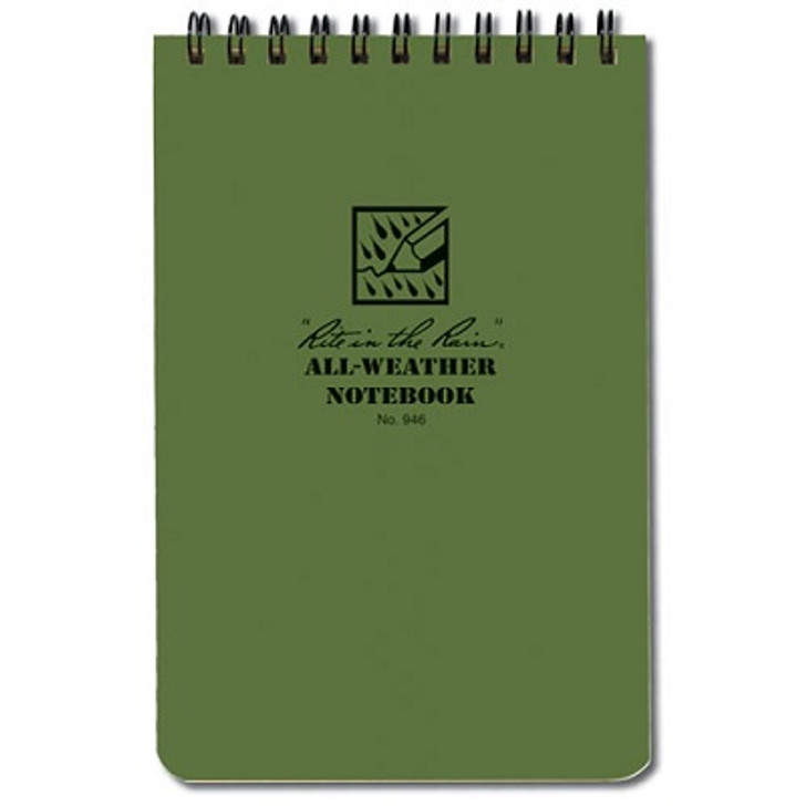 RITR AW 946 Notebook 102x152mm GR RITR AW 946 Notebook 102x152mm GR Rite In The Rain All Weather Notebook 102x152mm GR order now from the military specialists. Don't flag your position with a standard white paper notebook. Instead, protect yourself and your notes by u