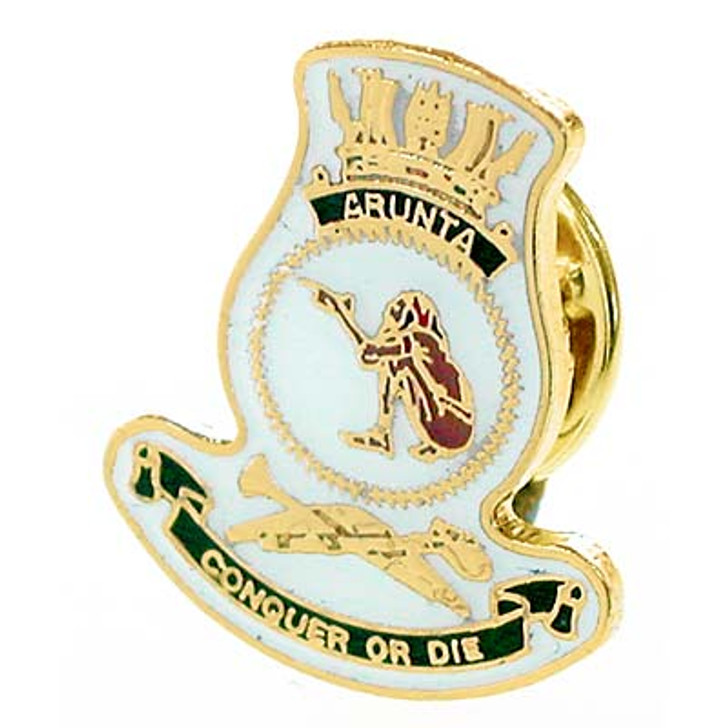 HMAS Arunta Lapel Pin The HMAS Arunta 20mm full-colour enamel lapel pin, order now from the military specialists. Displayed on a presentation card. This beautiful gold-plated lapel pin will look great on both your jacket a
