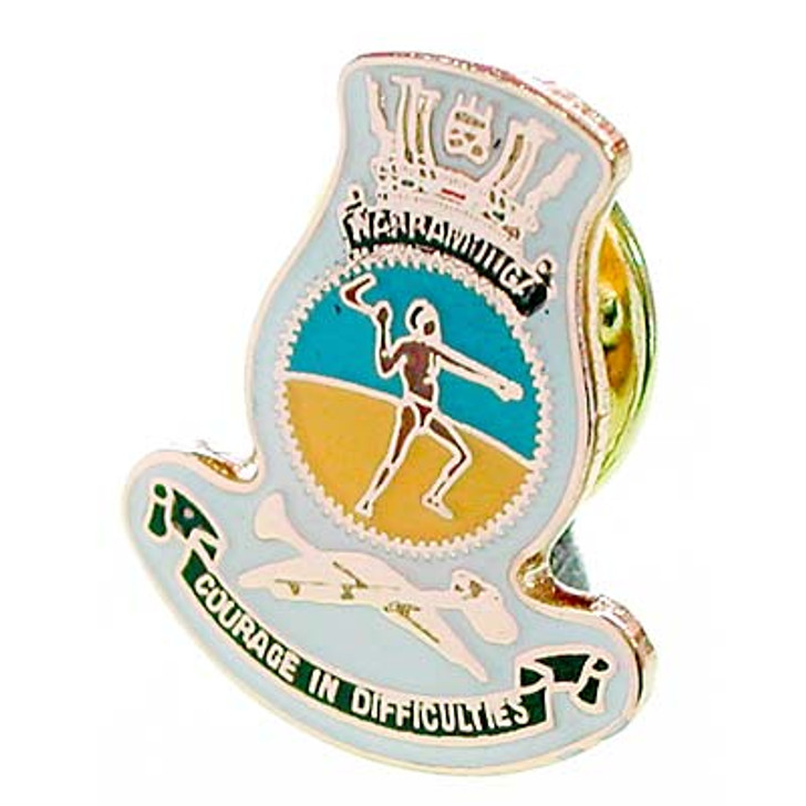 HMAS Warramunga Lapel Pin The HMAS Warramunga 20mm full-colour enamel lapel pin, order now from the military specialists. Displayed on a presentation card. This beautiful gold-plated lapel pin will look great on both your jack