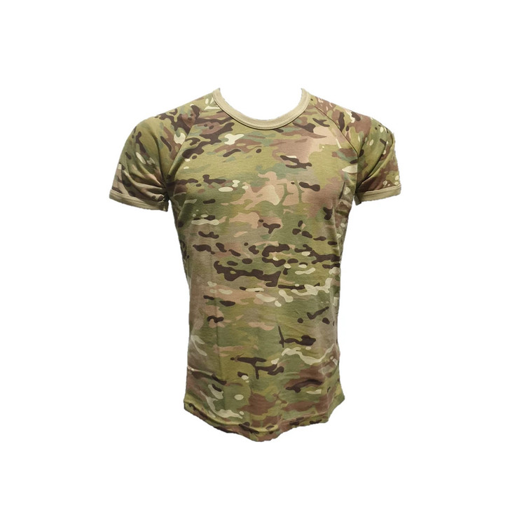 Adult T-Shirt Multicam Adult T-Shirt Multicam A relaxed fit Multicam T-shirt, ideal for layering in cold weather, or a single layer when it's warm out. The shirt has a round neck and a comfortable fit. Order yours now from the military specialist