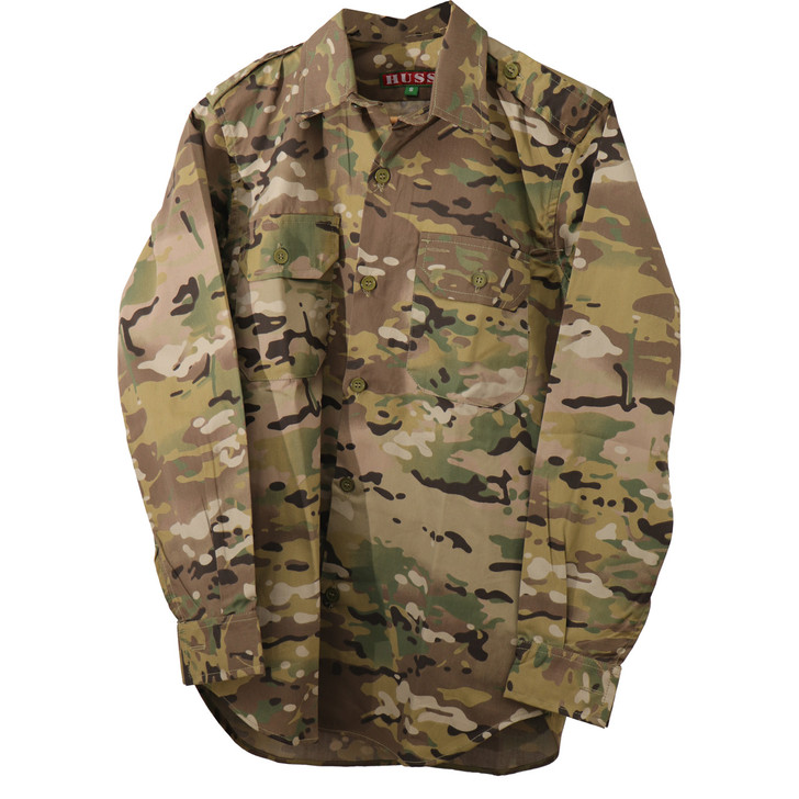 Long Sleeve Multicam Shirt Long Sleeve Multicam Shirt A relaxed fit Long Sleeve Multicam T-shirt, ideal for layering in cold weather, or a single layer when it's warm out. The shirt has a round neck and a comfortable fit. Order yours now from the militar