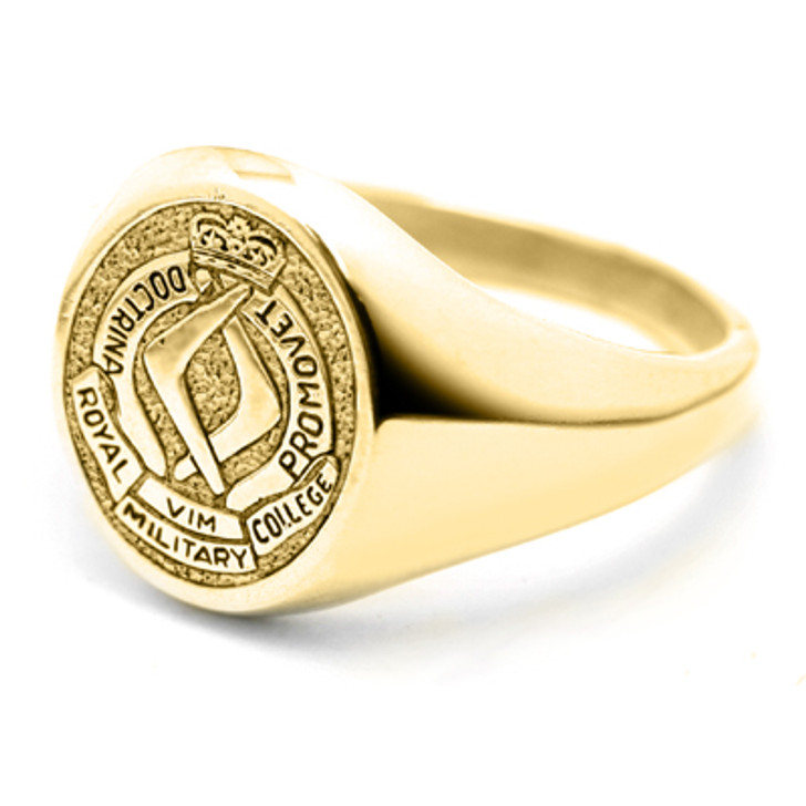 RMC 18ct Yellow Gold Ring B RMC 18ct Yellow Gold Ring B Stunning Royal Military College Corps of Staff Cadets (RMC) Solid 18ct Yellow Gold Ring order today from the military specialists. Our quality rings are custom-made to order - please choose carefully
