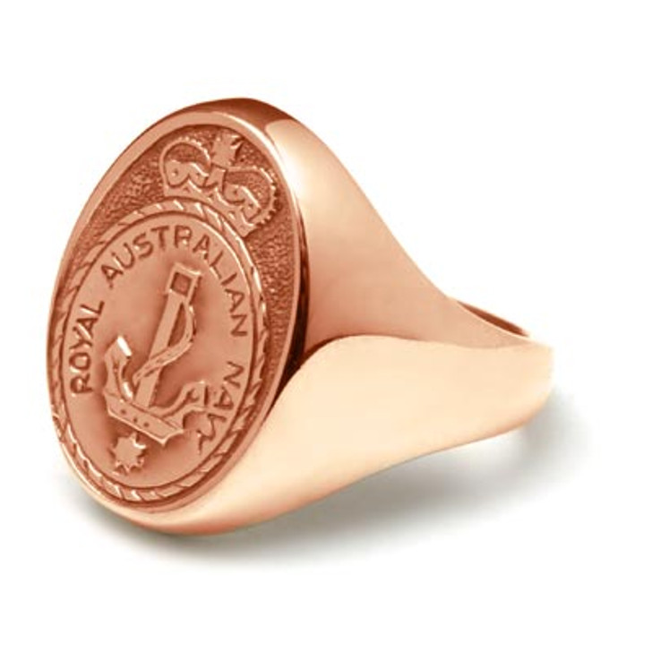 Navy Ring 9ct Rose Gold Navy Ring 9ct Rose Gold Stunning Navy Solid 9ct Rose Gold Ring order today from the military specialists. Our quality rings are custom-made to order - please choose carefully as changes to or cancellation of your order after