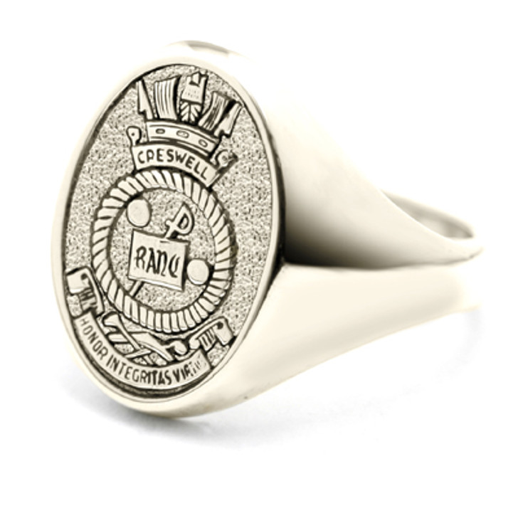 HMAS Creswell 9ct White Gold Ring HMAS Creswell 9ct White Gold Ring Stunning HMAS Creswell Solid 9ct White Gold Ring order today from the military specialists. Our quality rings are custom-made to order - please choose carefully as changes to or cancellation of your o