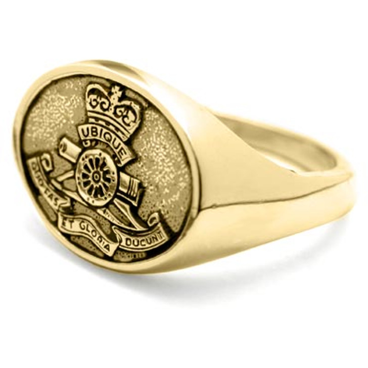 RAA 18ct Yellow Gold Ring RAA 18ct Yellow Gold Ring Stunning Royal Regiment of Australian Artillery (RAA) Solid 18ct Yellow Gold Ring order today from the military specialists. Our quality rings are custom-made to order - please choose carefully as cha