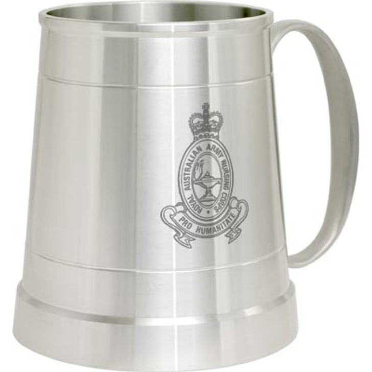 RAANC Pewter Tankard RAANC Pewter Tankard Royal Australian Army Nursing Corps (RAANC) crest Engraved on a traditional pewter tankard from Military Shop. Order online now. This stylish tankard is a brilliant addition to your trophy shelf or po