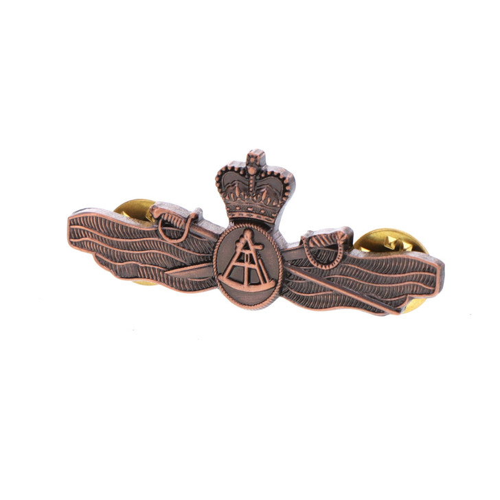 Maritime Geospatial Officer Bronze Badge Small Maritime Geospatial Officer Bronze Badge Small Order the Maritime Geospatial Officer Brass Badge today from the military specialists. Available in a small size, this badge is perfectly sized and features two butterfly clutch pins to make it ready