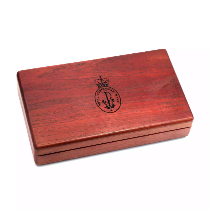 Jarrah Medal Display Box w/Navy Crest Jarrah Medal Display Box w/Navy Crest