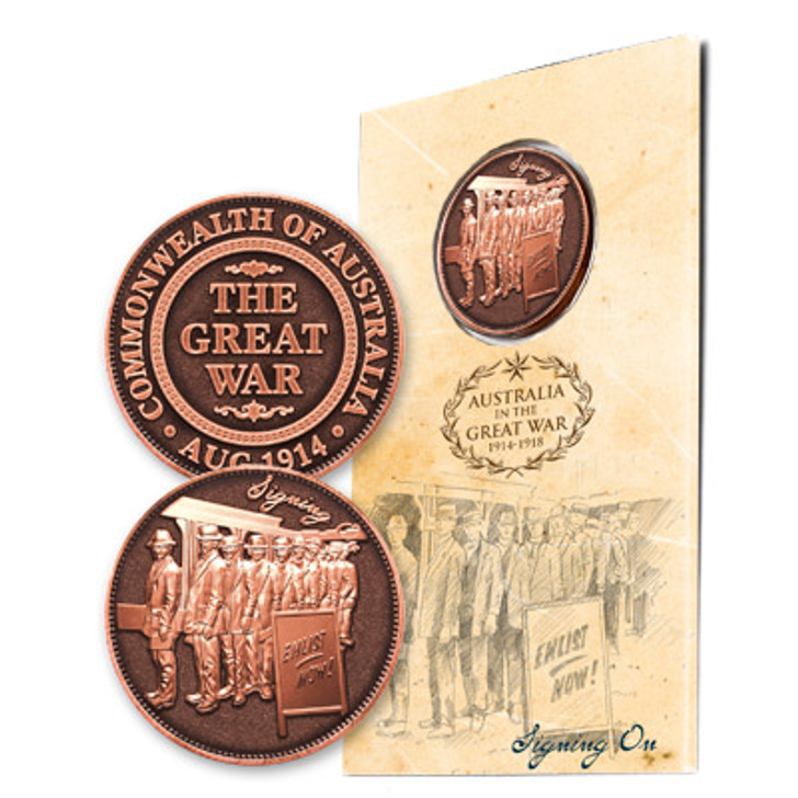 Signing On Penny In Blister Pack Signing On Penny In Blister Pack The special Signing On Penny In Blister Pack from the military specialists. Add it to your collection or share it with someone. On 4 August 1914 England declared war on Germany. The official cable did