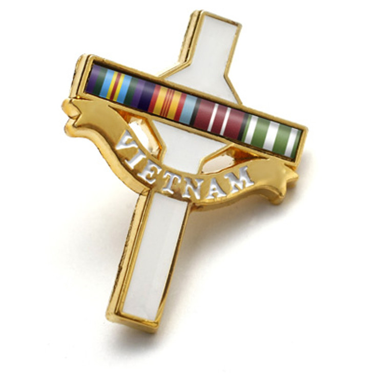 Long Tan Cross Lapel Pin On Card The beautiful Long Tan Cross Lapel Pin On Card from the military specialists. This lapel pin depicts the cross at Long Tan. The gold-plated lapel pin is finished with white enamel and features a full-