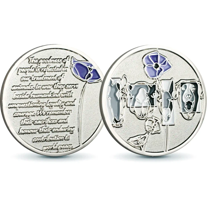 Purple Poppy Silver Medallion 48mm Sandblasted Finish