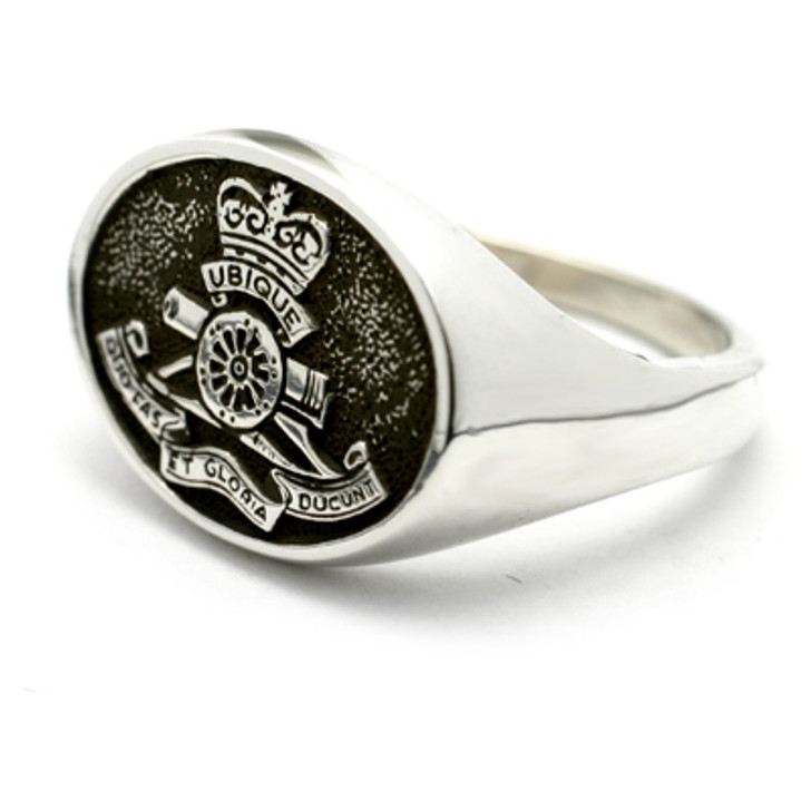 RAA Sterling Silver Ring RAA Sterling Silver Ring Stunning Royal Regiment of Australian Artillery (RAA) Solid Sterling Silver Ring order today from the military specialists. Our quality rings are custom-made to order - please choose carefully as chan