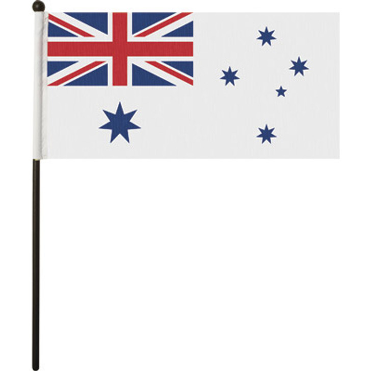 Navy Ensign Waver Flag Navy Ensign Waver Flag Quality Navy Ensign Hand Waver Flag, order now from the military specialists. This is the perfect product for your parades or events. The kids will love these quality screen printed material flags 200