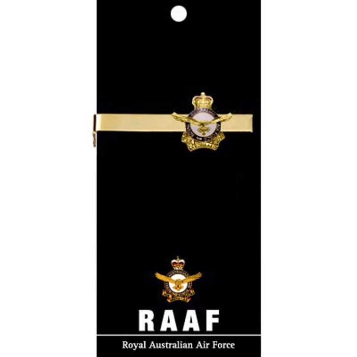 Air Force Tie Bar On Card Air Force Tie Bar On Card Air Force 20mm full colour enamel tie bar. Order now from the military specialists. Displayed on a presentation card. This beautiful gold plated tie bar looks great on both work and formal wear.