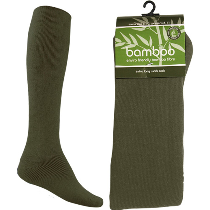 Extra Long Thick Bamboo Socks KH Extra Long Thick Bamboo Socks KH These Extra Long Thick Khaki Bamboo Socks are the best companion for your feet, buy them now from the military specialists. This sock is a work sock suitable for wear with gum boots, motorcycle riding