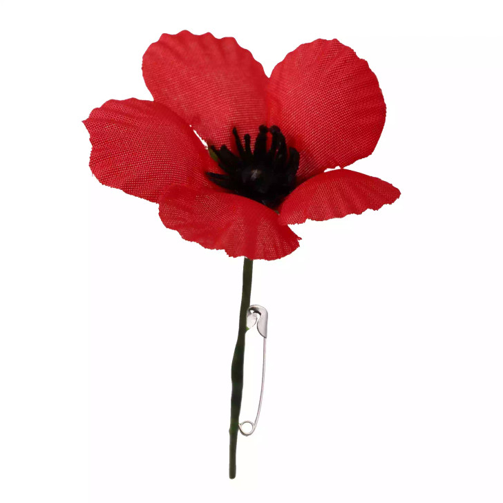 Donation Fabric Poppy with Stem and Pin Donation Fabric Poppy with Stem and Pin