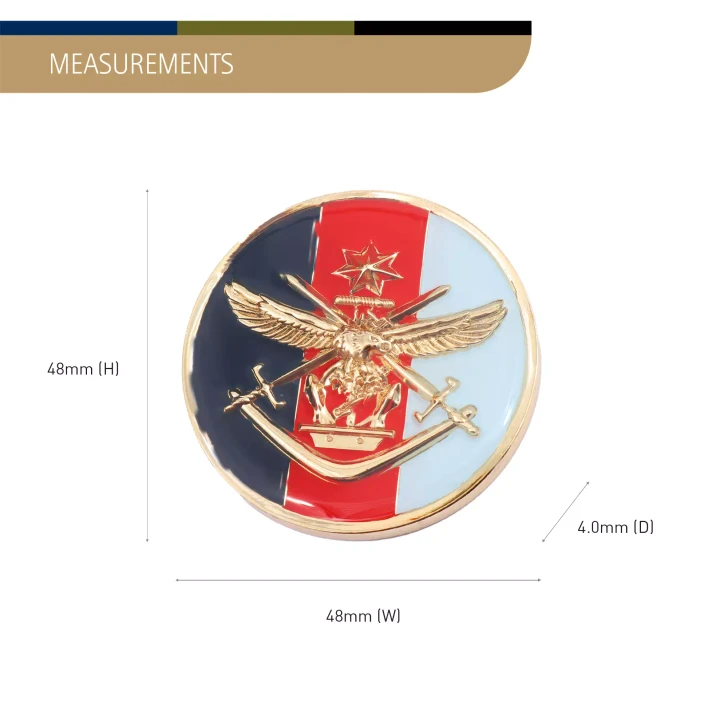 ADF Medallion On Card - 48mm Gold Plated Enamel Medallion - Air Force Shop