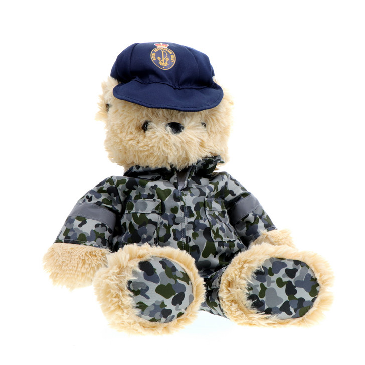 Navy Bear 40cm Navy Bear 40cm This ever-cute 40cm uniformed Navy bear shares our pride in the Royal Australian Navy and the brave men and women who serve our nation at sea and on shore. A bear that will delight young and old. Supe