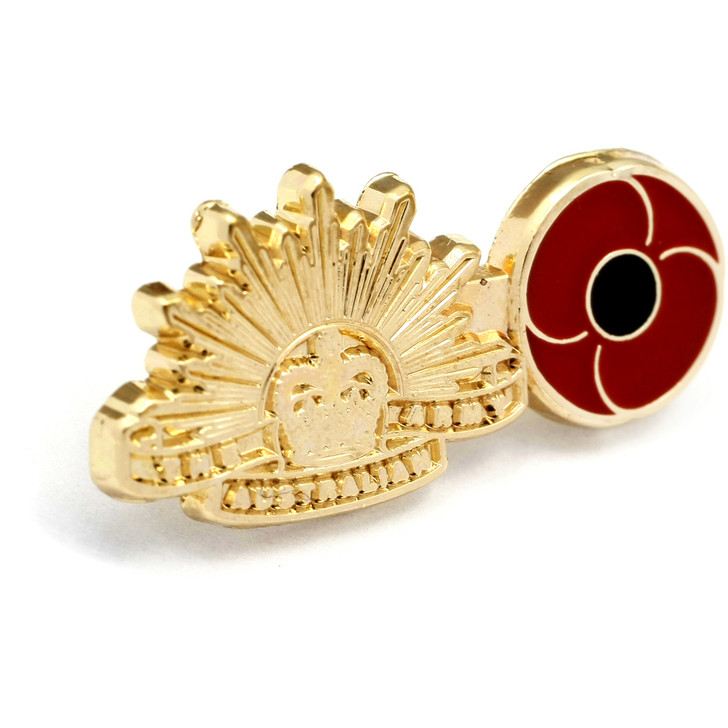 Army Poppy Lapel Pin This stunning 25mm Rising Sun and remembrance poppy badge available from the military specialists honours all who have served in the Australian Army and their proud tradition of service. In 1901 soldi