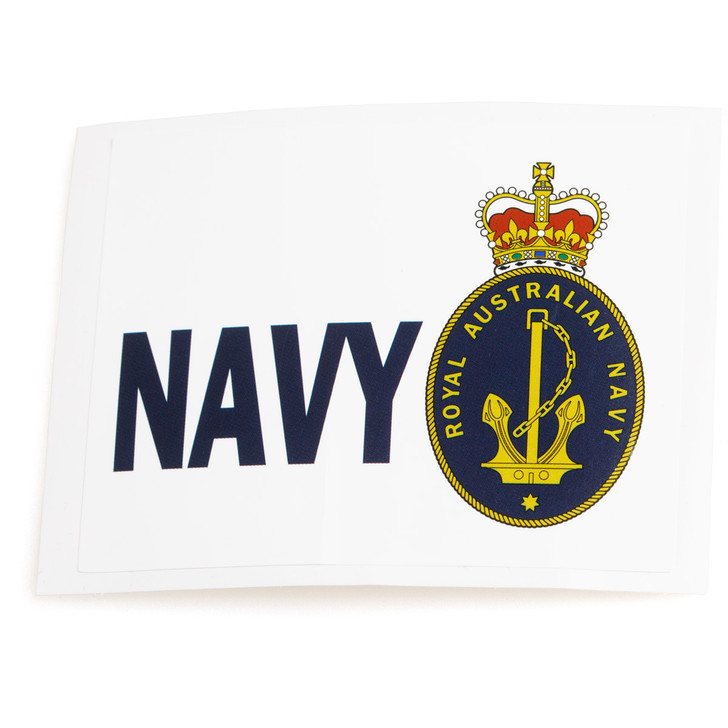Navy Rectangular Sticker Add this bright Navy Sticker to your gear! A quality print for great impact, this sticker features the Royal Australian Navy crest. This sticker is a perfect promotional product or event gift. Order y