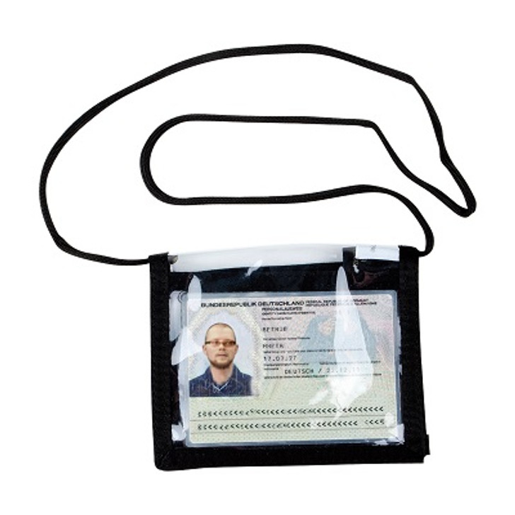 TT ID Holder (black) Tasmanian Tiger ID Holder Black Simple transparent identity card holder. Foldable for two ID cards; Visible from both sides;Measurements: 10 x 14 cmWeight: 45 gMaterial: VinylFabric: Nylon Webbing